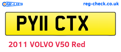 PY11CTX are the vehicle registration plates.