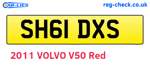 SH61DXS are the vehicle registration plates.