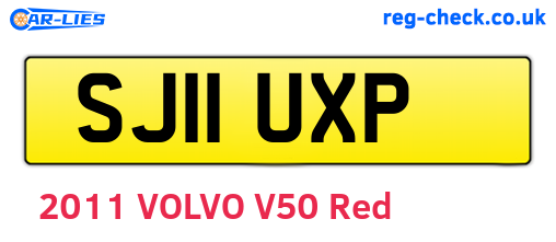 SJ11UXP are the vehicle registration plates.