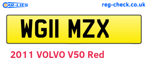 WG11MZX are the vehicle registration plates.