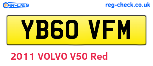 YB60VFM are the vehicle registration plates.
