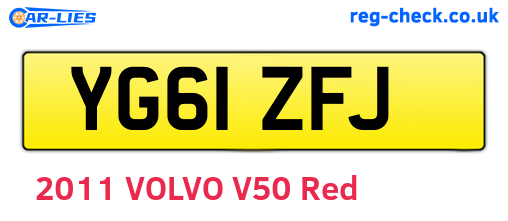 YG61ZFJ are the vehicle registration plates.