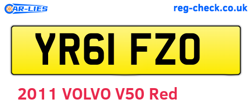 YR61FZO are the vehicle registration plates.