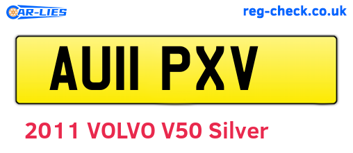 AU11PXV are the vehicle registration plates.