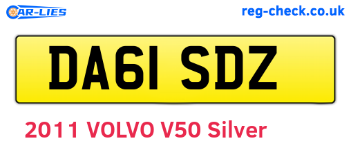 DA61SDZ are the vehicle registration plates.