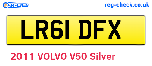 LR61DFX are the vehicle registration plates.