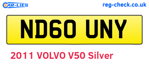 ND60UNY are the vehicle registration plates.