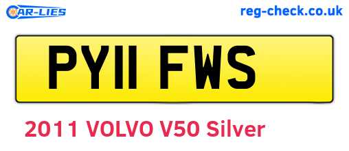 PY11FWS are the vehicle registration plates.