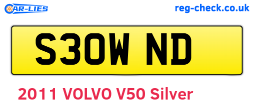 S30WND are the vehicle registration plates.