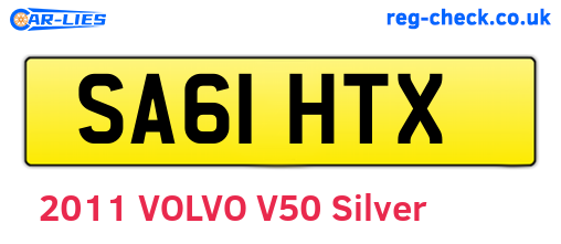 SA61HTX are the vehicle registration plates.
