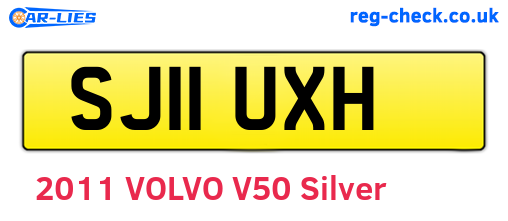 SJ11UXH are the vehicle registration plates.
