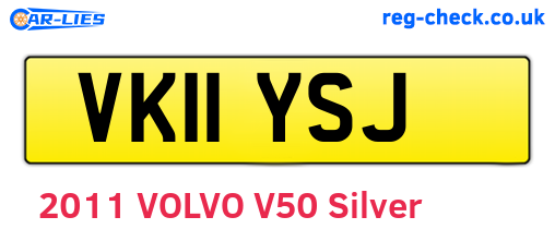 VK11YSJ are the vehicle registration plates.