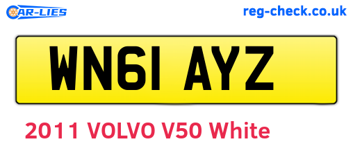 WN61AYZ are the vehicle registration plates.