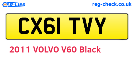 CX61TVY are the vehicle registration plates.