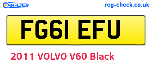 FG61EFU are the vehicle registration plates.
