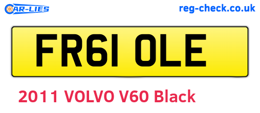 FR61OLE are the vehicle registration plates.