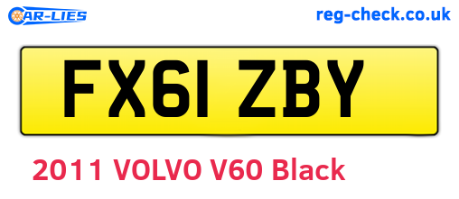 FX61ZBY are the vehicle registration plates.