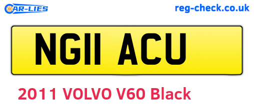 NG11ACU are the vehicle registration plates.