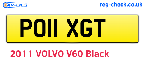 PO11XGT are the vehicle registration plates.