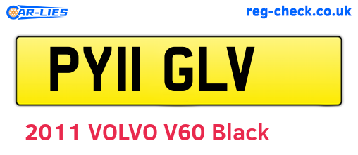 PY11GLV are the vehicle registration plates.