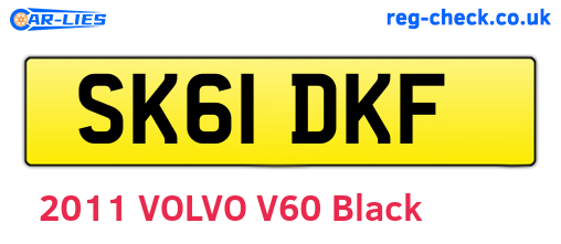 SK61DKF are the vehicle registration plates.