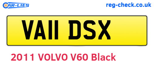 VA11DSX are the vehicle registration plates.