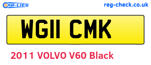 WG11CMK are the vehicle registration plates.