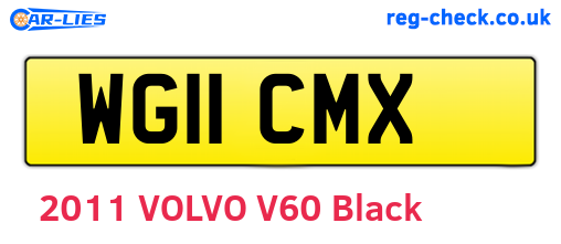 WG11CMX are the vehicle registration plates.