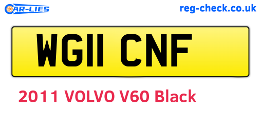 WG11CNF are the vehicle registration plates.