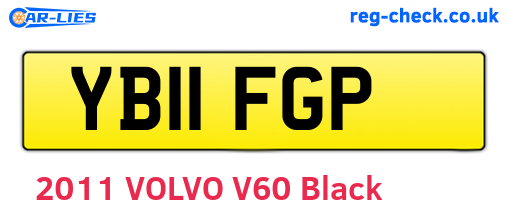 YB11FGP are the vehicle registration plates.