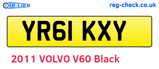 YR61KXY are the vehicle registration plates.