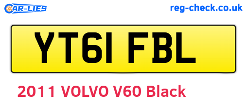 YT61FBL are the vehicle registration plates.