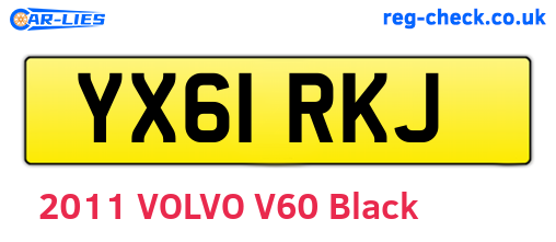 YX61RKJ are the vehicle registration plates.