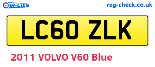 LC60ZLK are the vehicle registration plates.