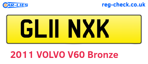 GL11NXK are the vehicle registration plates.