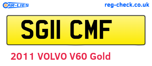 SG11CMF are the vehicle registration plates.
