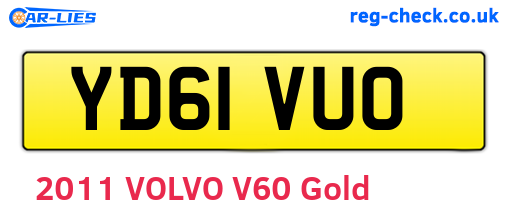YD61VUO are the vehicle registration plates.