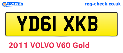YD61XKB are the vehicle registration plates.