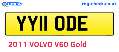 YY11ODE are the vehicle registration plates.
