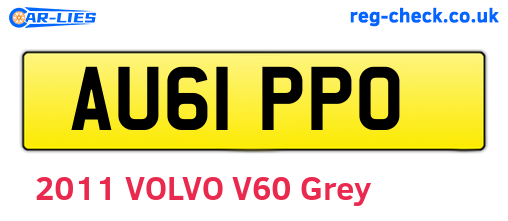 AU61PPO are the vehicle registration plates.