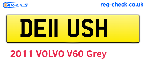 DE11USH are the vehicle registration plates.