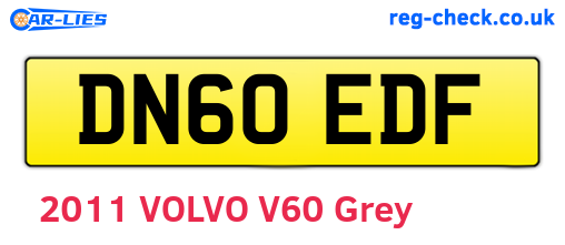 DN60EDF are the vehicle registration plates.