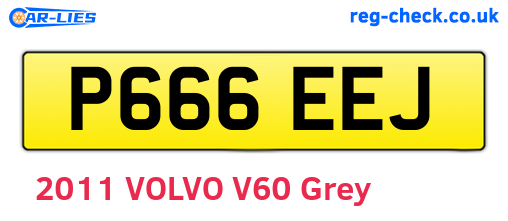 P666EEJ are the vehicle registration plates.