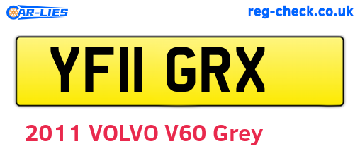 YF11GRX are the vehicle registration plates.