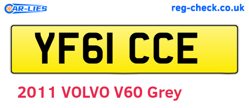 YF61CCE are the vehicle registration plates.