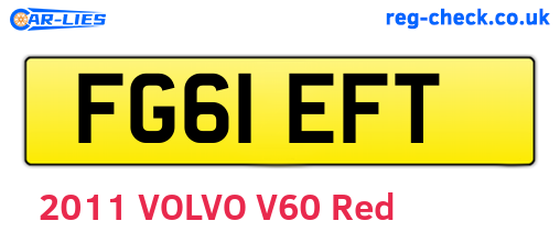 FG61EFT are the vehicle registration plates.