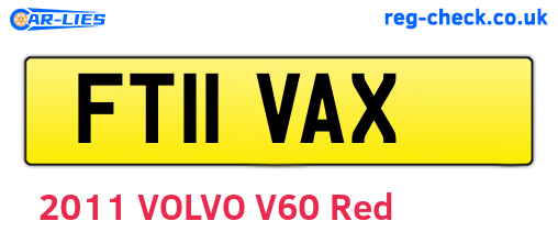 FT11VAX are the vehicle registration plates.