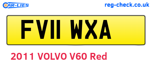 FV11WXA are the vehicle registration plates.
