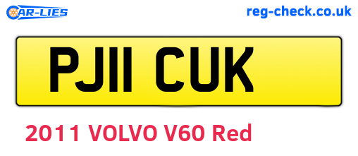 PJ11CUK are the vehicle registration plates.