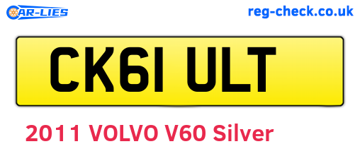 CK61ULT are the vehicle registration plates.